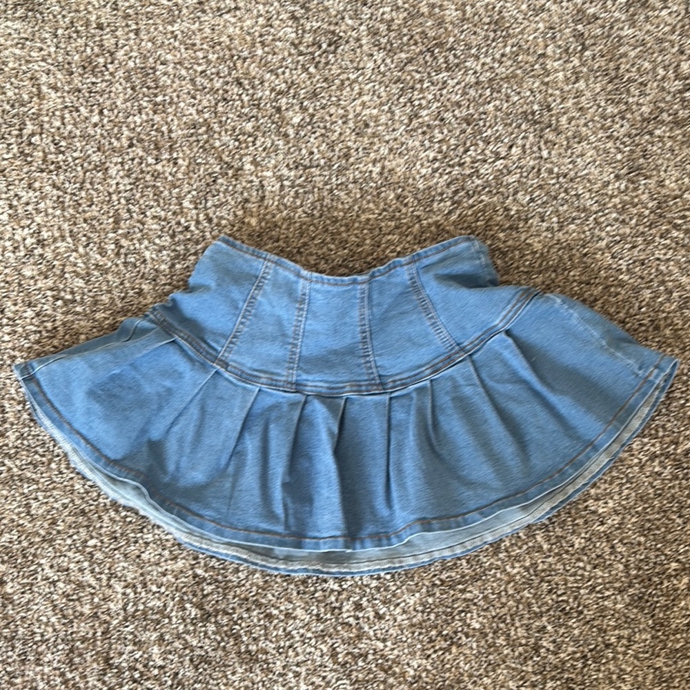 Blue Denim Mini Skirt
